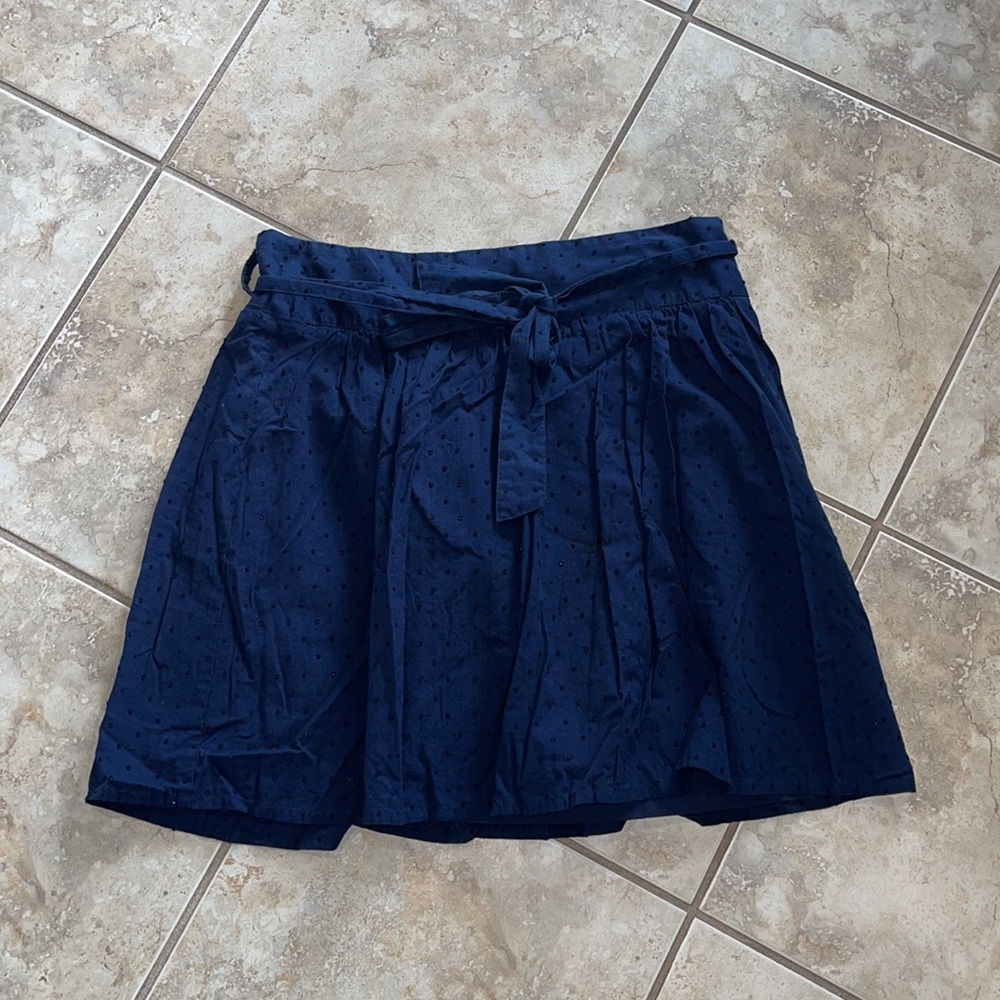 Ann Taylor Loft Blue Polka Dot Mini Skirt Size 6